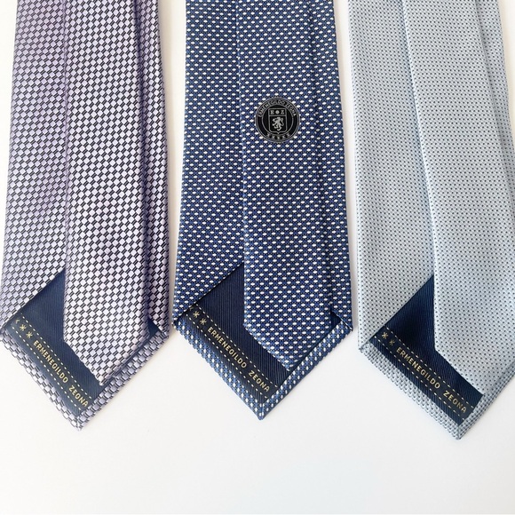 Lot of six Ermenegildo Zegna Silk Ties Paisley and solid patterned - Picture 5 of 11